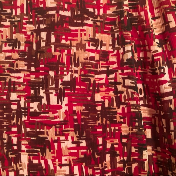 Dressbarn red and orange fall midi skirt women’s 18W - Picture 4 of 10